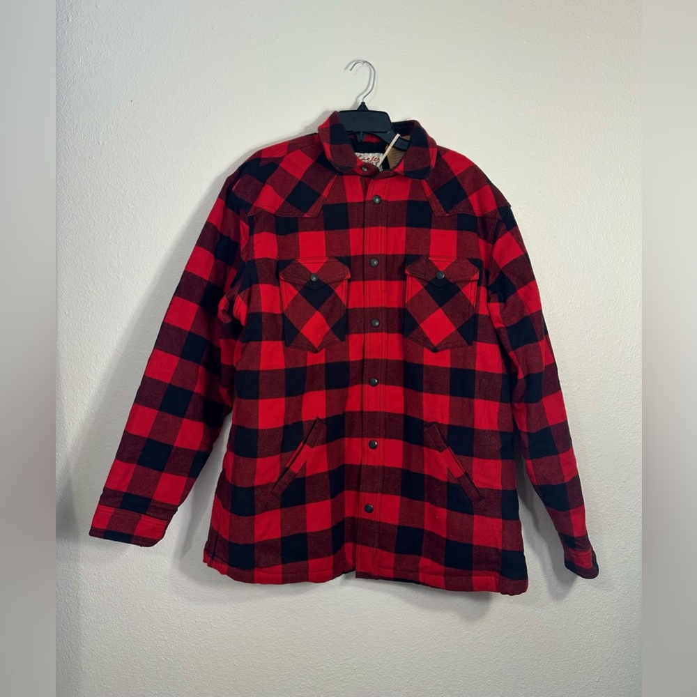 NWT Schaefer Outfitter, Red & Black HURON SHIRT JACKET, Size XL